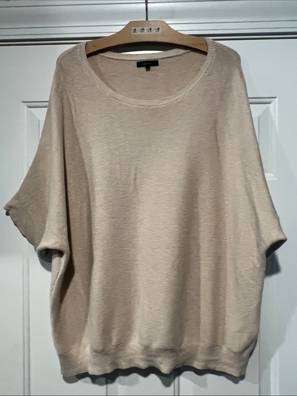Quince Heathered Oatmeal Knit Dolman Sweater Sz XL Quiet Luxury Sustainable